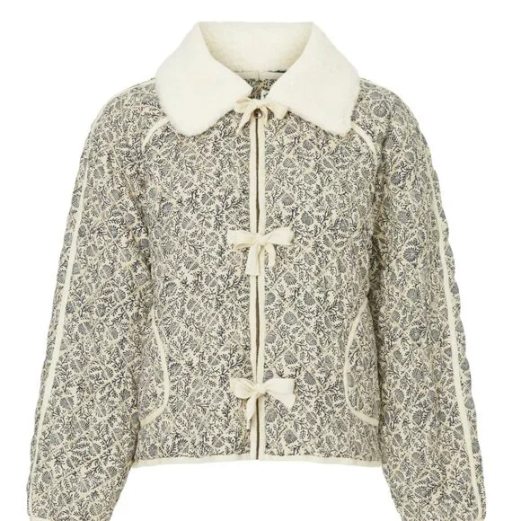 NWOT The Great. Reversible Quilted Print Puffer Jacket Size XS - Picture 2 of 9